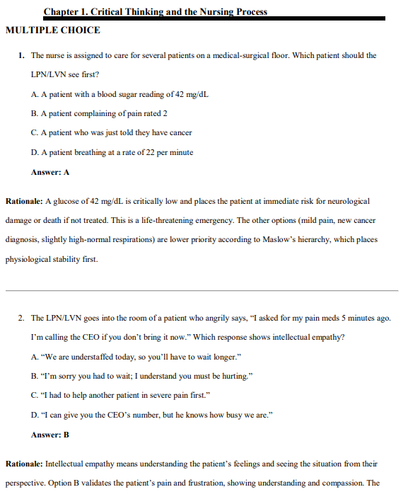 Test Bank for Davis Advantage for Understanding Medical-Surgical Nursing 7th Edition by Williams and Hopper - Image 2