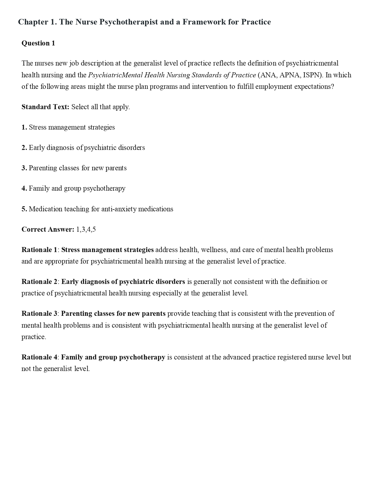 Test Bank for Psychotherapy for the Advanced Practice Psychiatric Nurse Third Edition by Kathleen Wheeler - Image 2