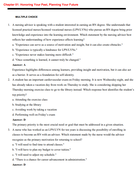 Test Bank for LPN to RN Transitions 6th Edition by Lora Claywell - Image 2