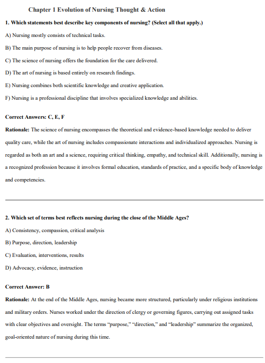 Test Bank for Davis Advantage for Wilkinson’s Fundamentals of Nursing: Theory, Concepts, and Applications 5th Edition (volume 1) By Leslie S. Treas, Karen L. Barnett, and Mable H. Smith - Image 2